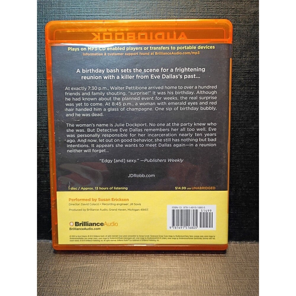 Reunion In Death J.D. Robb Mp3 CD Audiobook Unabridged Brilliance Nora Roberts - Picture 2 of 3